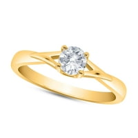 0,50CT prirodni dijamantni okrugli rez 18k žuto zlato preko prstena za pasijans za ženske darove