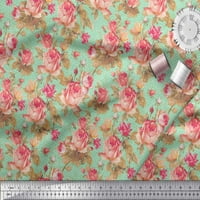 SOIMOI modalna satenska tkanina provjera, lišće i ruža cvjetna tkanina od tkanine široka
