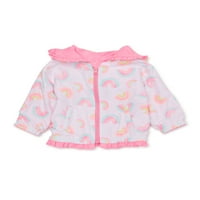 Wonder Nation Bebin Girl Reverzibilna jakna od ruffle Windbreaker, majice i gamaša, set odjeće