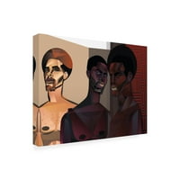 Prepoznatljiva likovna umjetnost tri muškarca na platnu Jalil Campbell