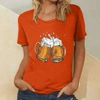 Zodggu Oktoberfest Graphic Basic Tees za žene kratke rukave ženske vrhove piva tiskana bluza ljetna modna košulja
