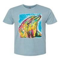 Divlji Bobby Dean Russo Neon Colorfu Dolphin ljubitelj životinja Ljubitelj Muškarci Premium Tri Blend Tee, traper,