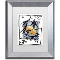 Zaštitni znak likovna umjetnost 'Pelicos Stamp' platno umjetnost Nick Bantock, bijela mat, srebrni okvir