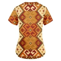 Ženske bluze bluza Kabed kratki rukavi modni ženski plus košulje s V-izrezom ljetni vrhovi narančasta xxl