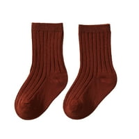 Dječje čarape za jesen i zimu modne obične čarape s jednostavnim okomitim uzorkom udobne čarape za djevojčice