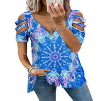 Ženske bluze u obliku donjeg dijela s patentnim zatvaračem i kratkim rukavima s hladnim prskanjem
