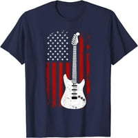 Gitara američki glazbeni svirač s američkom zastavom Električna gitara poklon majica