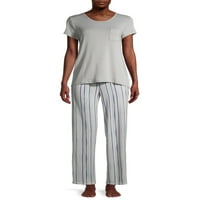 Hanes ženske majice kratkih rukava i hlače Capri, 2 komada