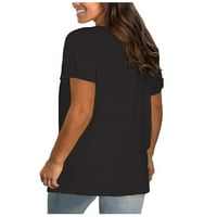 Ženske majice s kratkim rukavima s kratkim rukavima, jednobojna ležerna široka osnovna košulja, lagana udobna