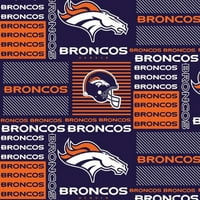 Denver Broncos 58 pamučno sportsko šivanje i zanatska tkanina uz dvorište, plavo, narančasto i bijelo