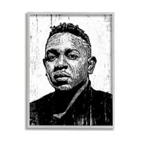 Stupell Industries Kendrick Lamar Music Icon Minimalni utisnut portretni dizajn Neila Shigleyja, 16 20