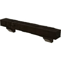 Ekena Millwork 6 H 6 D 60 W Riverwood Fau Wood Kamin Mantel Kit s Ashford Corbels, prirodni mahagoni