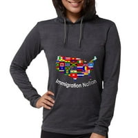 Cafepress - majica s dugim rukavima u imigraciji - Košulja s kapuljačom od kapuljača