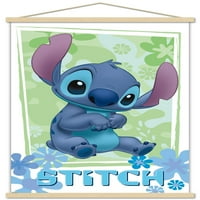 Zidni plakat Lilo & Stitch - cvijeće s drvenim magnetskim okvirom, 22.375 34