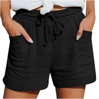 Ženske kratke hlače, kratke hlače za vježbanje, ljetne modne kratke hlače s vezicama, elastični pojas, Ležerne