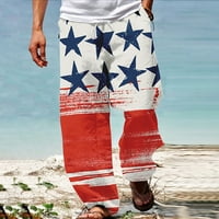 Muške hlače s američkom zastavom domoljubne srpanjske hlače široke Ležerne boho joga hlače niskog struka
