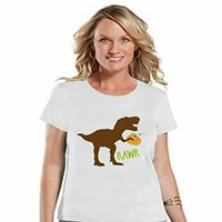 Ženska majica smiješnog dinosaura za Dan zahvalnosti bijela