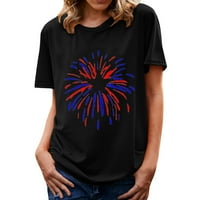 Majica za žene Ljetna neovisnost Dan tiskanih majica kratkih rukava vrhovi bluza casual vrhovi