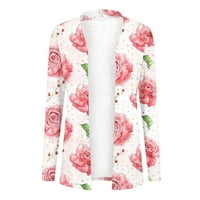 Ženski kardigan s dugim rukavima S cvjetnim printom u donjem rublju, ležerna bluza s otvorenim prednjim dijelom,