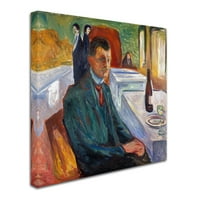 Zaštitni znak likovna umjetnost 'Selfportrait s bocom vina' platna Art by Edvard Munch