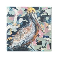 Stupell Industries Moderni apstraktni pelikan ptičji akrilni slikarski papir kolaž, 24, dizajn McKenna Ihde
