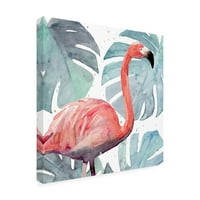 Annie Warren 'Flamingo Splash I' Canvas Art