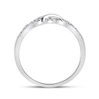 10k Okrugli dijamantni prsten od bijelog zlata s beskonačnim čvorom