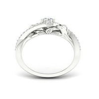 3 4CT TDW Diamond 14K bijelo zlato obećanje prstena