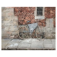 Umjetnička galerija remek -djela Live Besplatni bicikl protiv zgrade cigle od studijskih umjetnosti platno umjetnički
