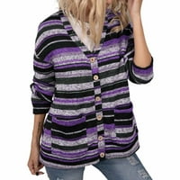 Ženski kardigan, Ženski džemper s izrezom u obliku slova u i dugim rukavima na dugmad, modna ženska široka bluza