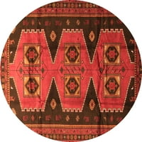 Ahgly Company zatvoreni okrugli perzijski narančasti tradicionalni prostirke, 4 'krug