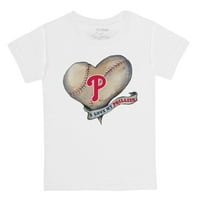 Majica s natpisom Philadelphia Phillies u obliku srca i sitne repe za bebe