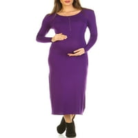 Ženska Maksi haljina za trudnice s dugim rukavima - dostupne su veće veličine
