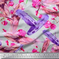Satenska svilena tkanina od cvijeća i zanatskog perja širine dvorišta