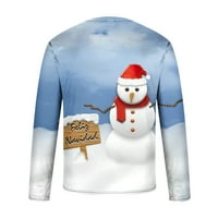 Božićne košulje za muškarce, majice s okruglim vratom, ležerni pulover kratkih rukava, majica s realističnim printom