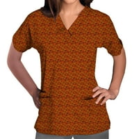 Ženske majice s kratkim rukavima i dekolteom u obliku košulje s džepovima i printom za njegu