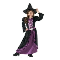 Morph kostimi Ljubičasta vještica za Noć vještica za djecu, djevojke