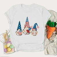 Domoljubne majice, bluza s okruglim vratom, kratki rukav, američka zastava, Zvjezdani prugasti Print, ljetne majice,