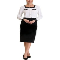 Jedinstveni prijedlozi ženska radna košulja u boji s dugim rukavima Šik bluza s četvrtastim vratom