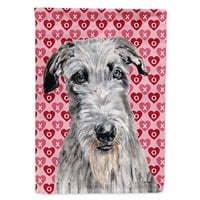99706 inčni škotski deerhound sa srcima i ljubavnom zastavom platno za kuću velike veličine, višebojno