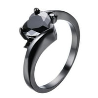 Pokloni za žene ljubav ljubav u obliku srca šareni cirkon nakit Podesivi prsten Crna
