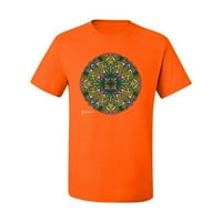 Muška majica s grafičkim printom, narančasta, 4 inča, raznobojno lišće u keltskom stilu
