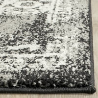 Tradicionalni otrcani tepih od 10'14', crni i sivi