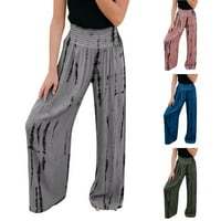 ženske hlače u donjem dijelu, ženske rastezljive hlače visokog struka s džepom, široke hlače s printom, casual