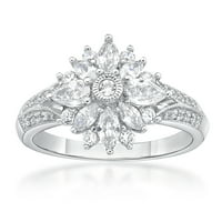 Prsten od imitacije bijelog dijamanta od srebra od srebra