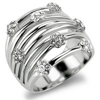 Izbor - prsten od poliranog nehrđajućeg čelika s vrhunskim prozirnim kristalom