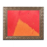 Zaštitni znak likovna umjetnost Sažetak narančastog trokuta Canvas Art by Claire Doherty, zlatni ukrašeni okvir