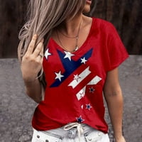 Američka zastava vrhova žene 4. srpnja majice Patriotska košulja usa zastave zvijezde pruge seksi majice print