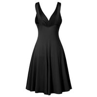 Smihono ženski ljetni retro remen napet vitka flare suknja Dresssese Plus, veličina bez rukava, maturalna haljina