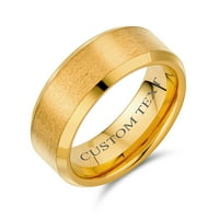Široki polirani kosi rub mat vjenčani prsten od titana zlatne nijanse Za parove za muškarce udobnog prianjanja